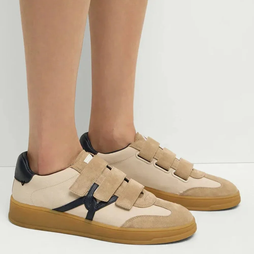 NEW NIB Veronica Beard Reagan Mixed Leather Triple-Grip Sneakers $295 MSRP - Picture 5 of 11